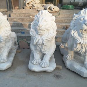 Скульптура из мрамора: Лев из белого мрамора