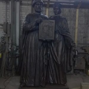 Бронзовая скульптура: Парная скульптура святых Бронзовая скульптура: Парная скульптура святых